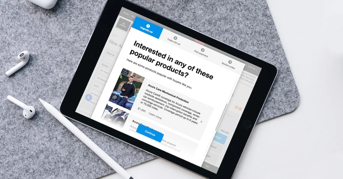 Modal Online Checkout on iPad